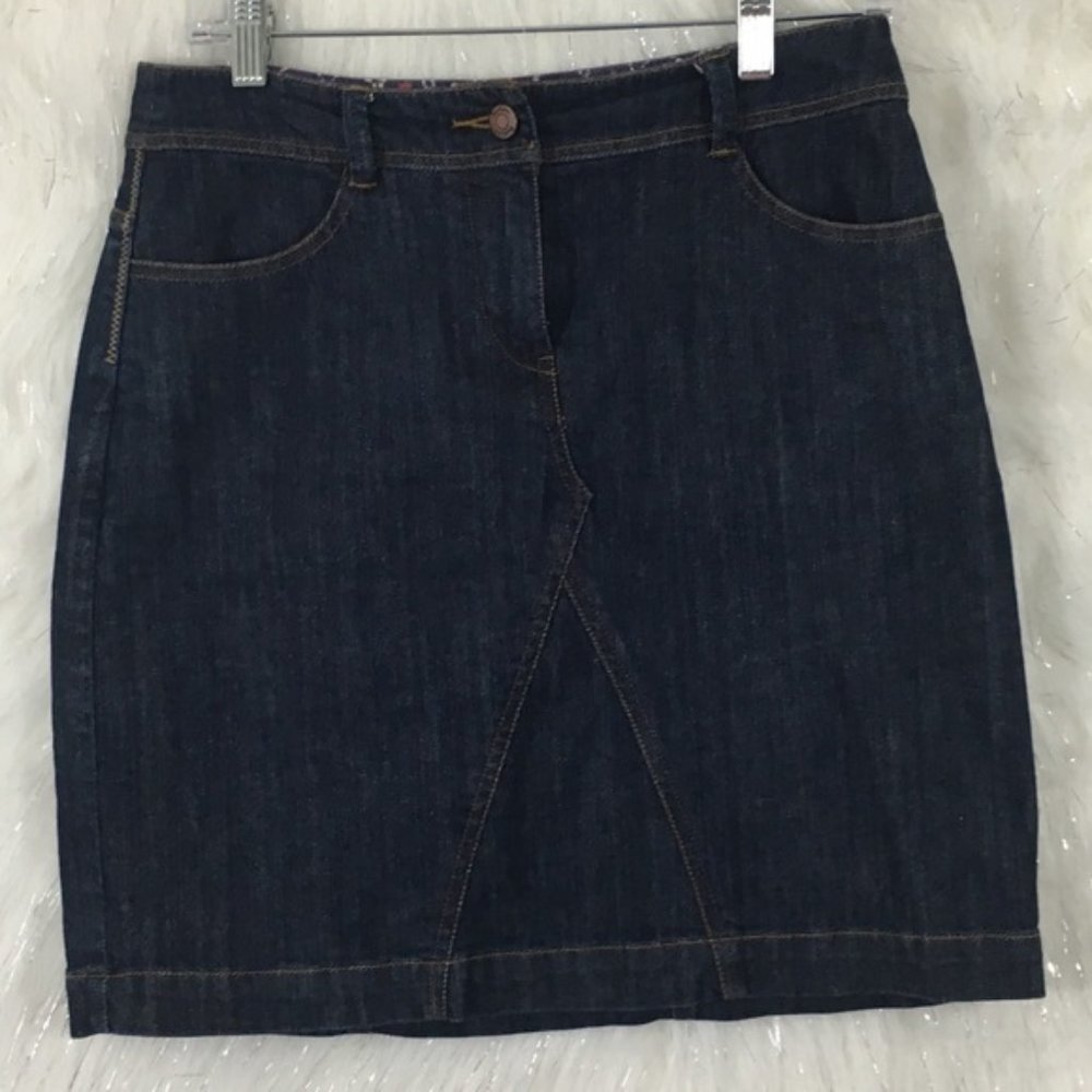 Boden dark wash denim pencil skirt